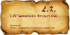 Löwenstein Krisztina névjegykártya